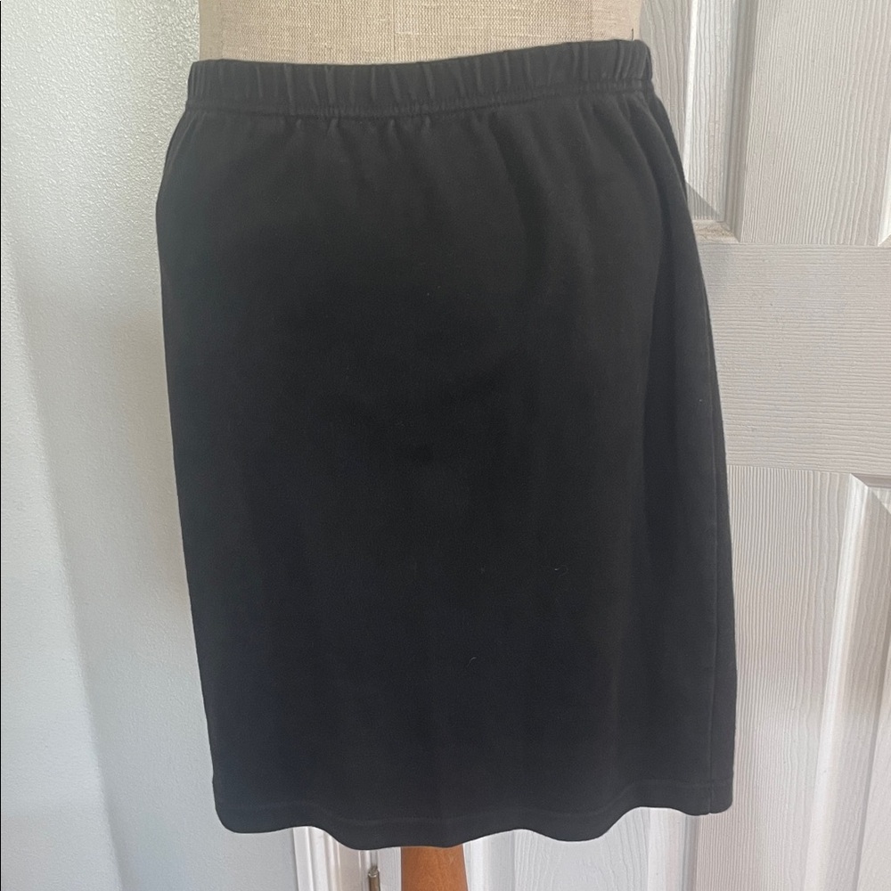 Vintage Silverleaf Classic Black 100% cotton Skirt elastic waist women’s size M
